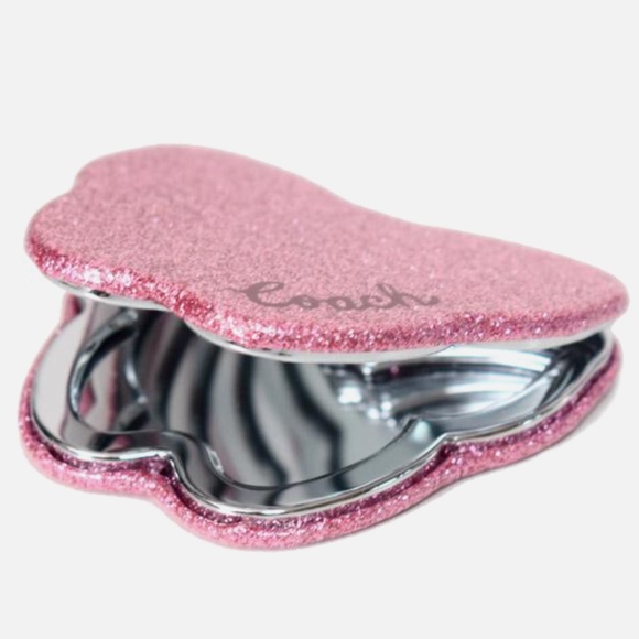 Coach Pink Glitter Butterfly Compact Mirror - Picture 2 of 4